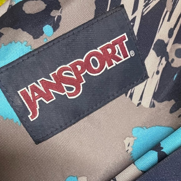 JanSport Superbreak Backpack - Mammoth Blue Super Splash / 16.7H x 13W x 8. - Picture 4 of 7